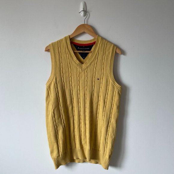 Tommy Hilfiger Other - Tommy Hilfiger Men's Mustard Yellow Knit Sweater Vest Sz L